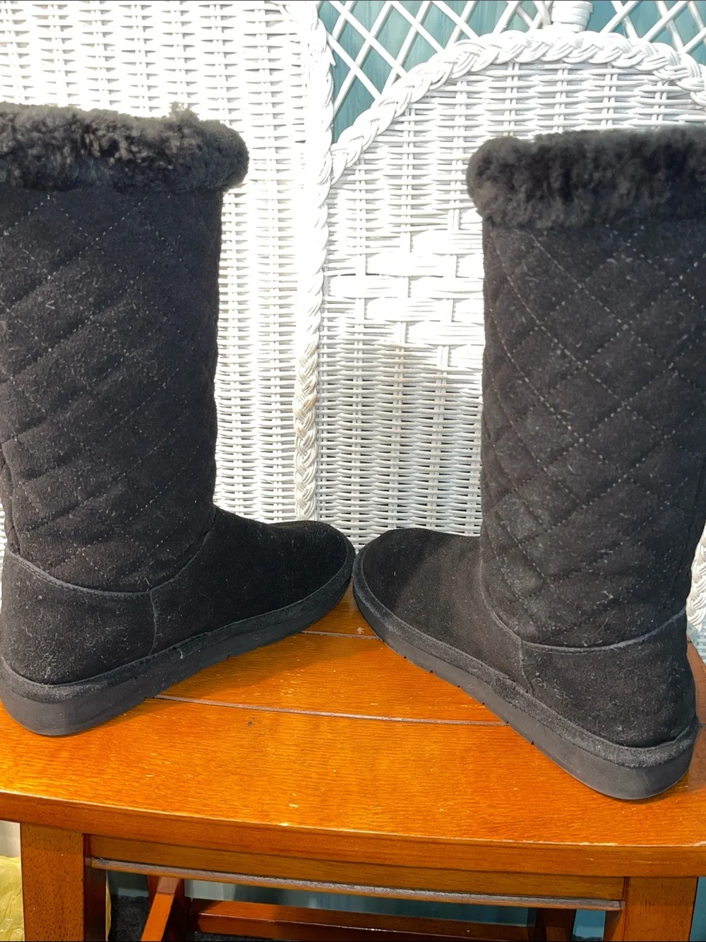 Michael Kors Black Shearling fully lined Tall Warm Winter Boots size 8